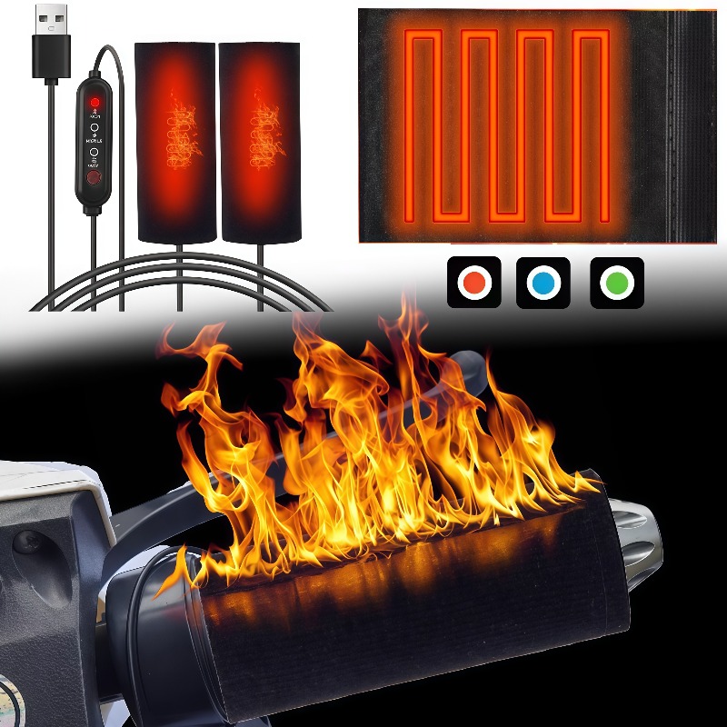 Handlebar Grip Heated - Motorcycle Heated Grips Cover USB Electric