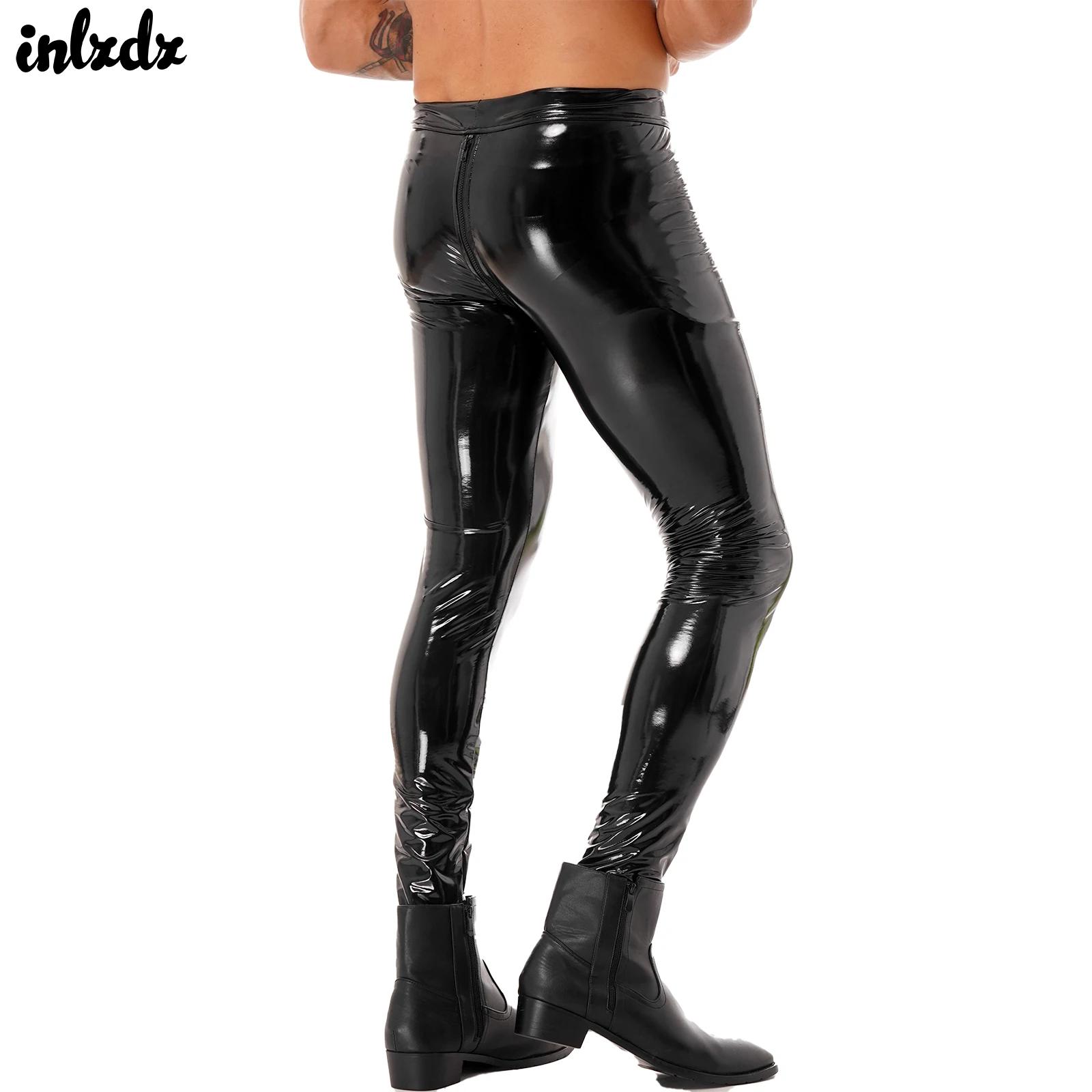 Motorcycle Gear Mens - Mens Zipper Crotch Skinny Trousers Clubwear